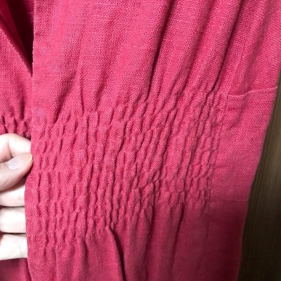 Charles Nolan Linen Dress Pink Red - Picture 6 of 8